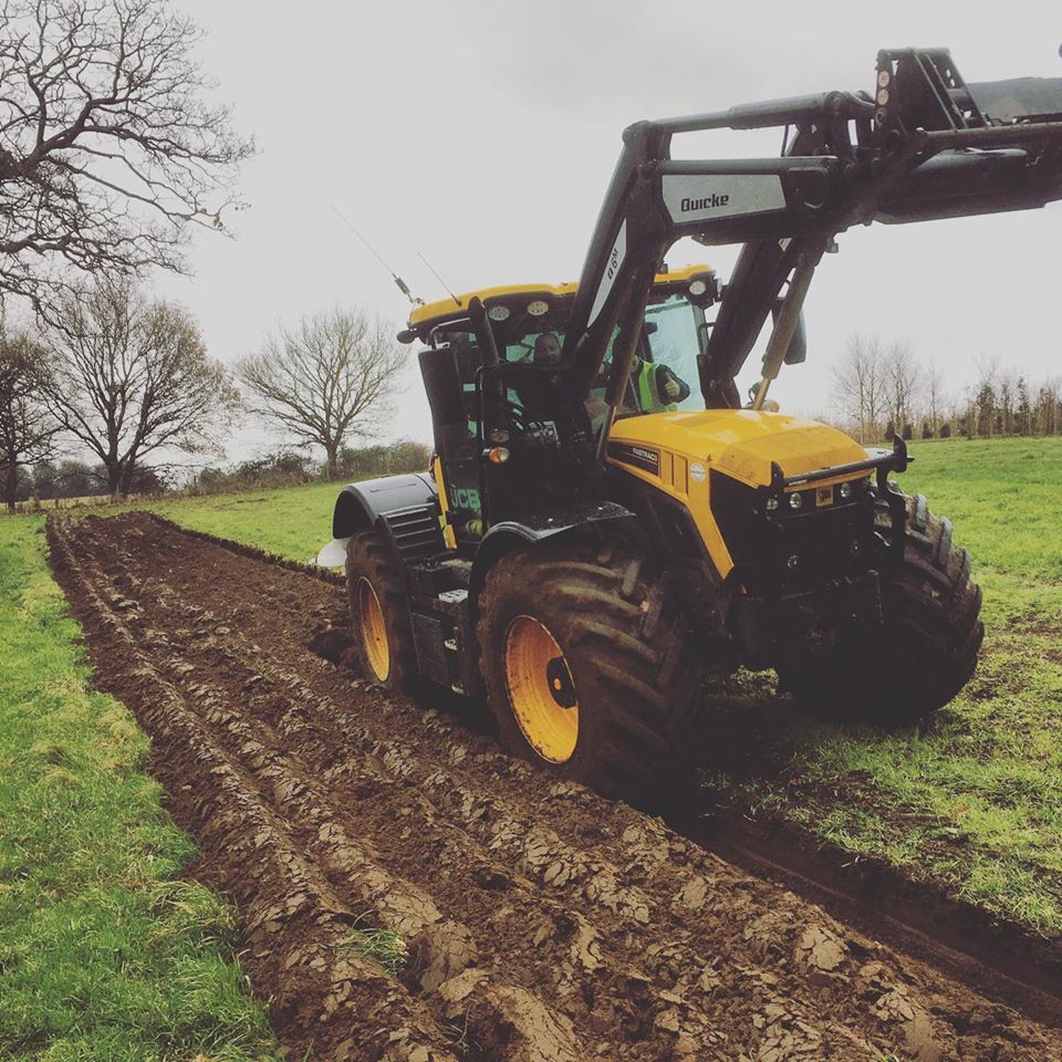ploughing for new hedge planting